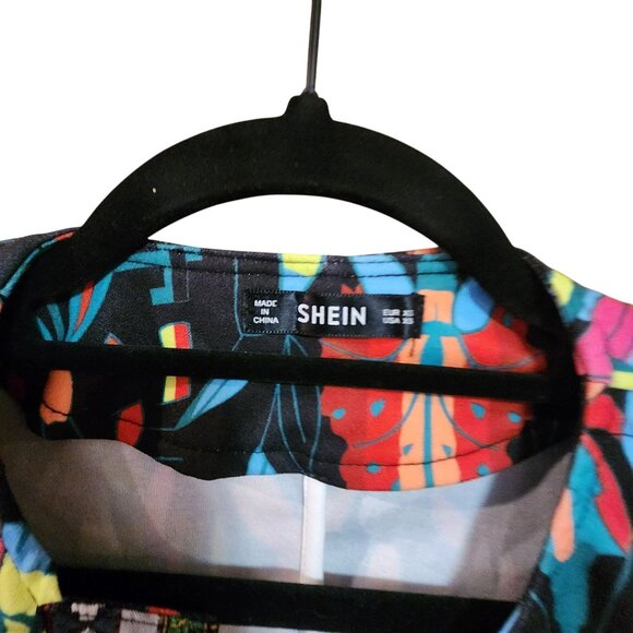 Shein Colorful Bohemian Open Front Jacket With Geometric & Floral Print - Picture 3 of 3